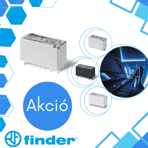 Finder - Alacsony print-dugaszolható relé akció